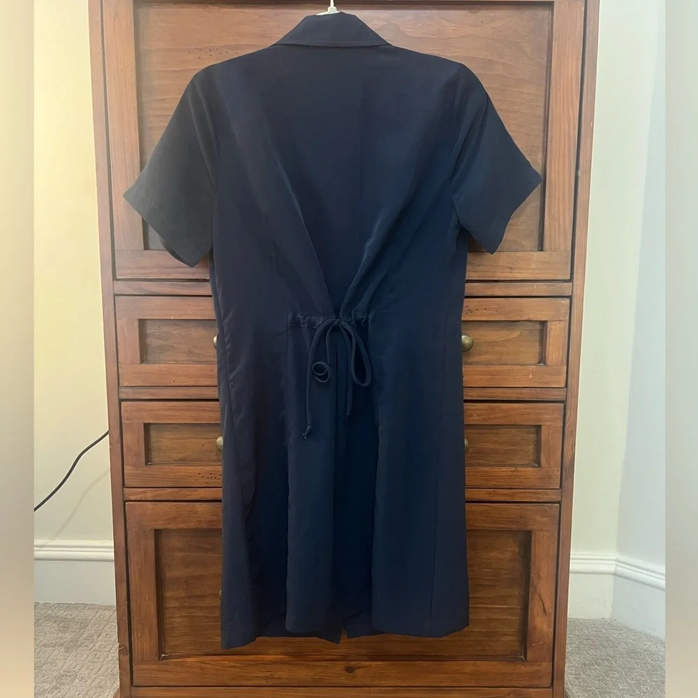 NWOT Nordstrom BP Navy Blue Shirt Dress With Drawstring in the Back, Size Medium - Picture 4 of 11